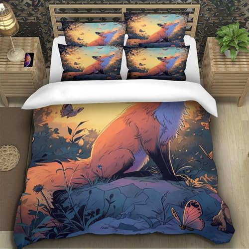 Housse de couette renard forêt pour chambre cocooning lit - 5