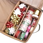 Sattiyrch Gift Wrapping Paper Storage containers,600D Oxford Fabric Christmas Ribbon Gift Bag Bows Storage Box,Holds up to 20 Rolls,42"W x 14"D x 5.5"H (Red) - Image 4