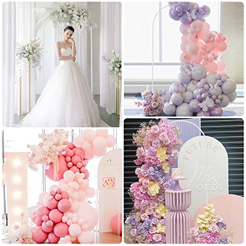 Image of Wokceer 6FT Arch Backdrop Stand White Metal Wedding Arch Backdrop Stand