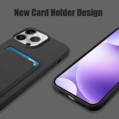 Miniatura 2 de MZELQ Cartera de TPU compatible con iPhone 15 Pro Max 2023, funda protectora de cámara con tarjetero + protector de pantalla, ranura para tarjeta