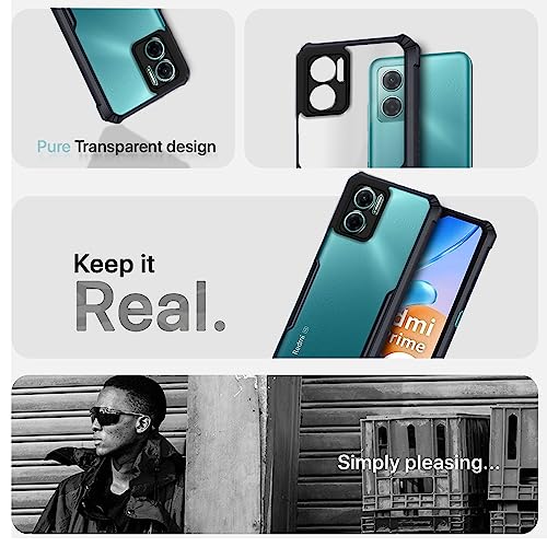 Image of Pikkme Redmi 11 Prime 5G Back Cover | Crystal Clear Transparent Back | Ultra Hyrbid | Full Camera Protection | Raised Edge | Bumper Back Case for Redmi 11 Prime 5G (Plastic, Black)