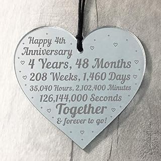 RED OCEAN 4th For Him Her 4th Wedding Anniversary Husband Wife Heart