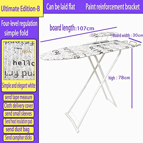 Planche à repasser pliable blanche avec support fer et hauteur réglable - 8