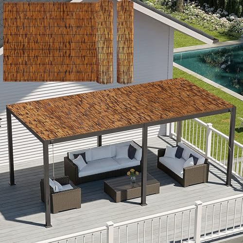 Pantalla de privacidad de bambú para crear un oasis ecológico en su terraza de 3x35 pies 3