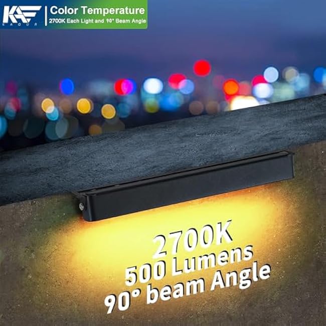 Kaqur 8 Pack 7 Inch Retaining Wall Lights, 5W LED Hardscape Lighting 12V AC/DC Low Voltage IP65 Waterproof, 2700K Soft White Outdoor Landscape Lights for Patio Wall Stairs