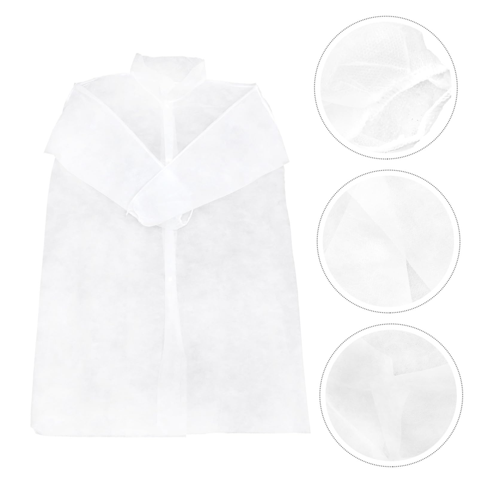 PLAFOPE 10 Piezas Bata de Laboratorio de Tela No Tejida Desechable, Manga Larga Botones, Protección contra Salpicaduras y Suciedad para Limpieza y Mantenimiento