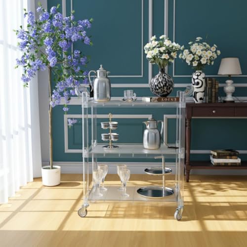 عربية تقديم فاخرة – اكريليك – 3 دور – شفاف – 85x43x97 سم