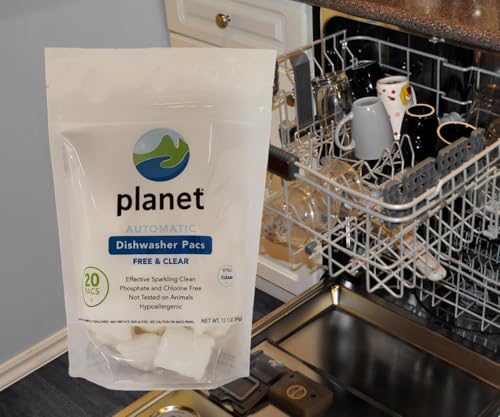 Image of PLANET Automatic Dishwasher Pacs Free & Clear, 20 CT