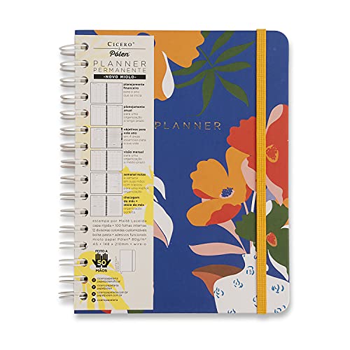 Cicero Planner Permanente Wire-o Pólen Semanal Notas A5 Janelas, Colorido, Grande, 7883