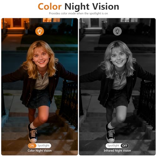 Image of 2K FHD Security Camera Wireless Outdoor Cameras for Home Security,AI Human Detection,Instant Alert,Color Night Vision,SD /Cloud Storage,Solar /Battery Powered,2.4G WIFI Only,Spotlight,Siren Alarm,4 Pack