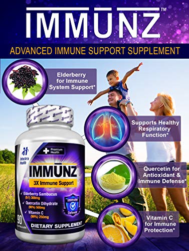 Immunz® Advanced Immunity Support Supplement - Immune Defense With Elderberry, Quercetin And Vitamin C - 90 Capsules #TOP2
