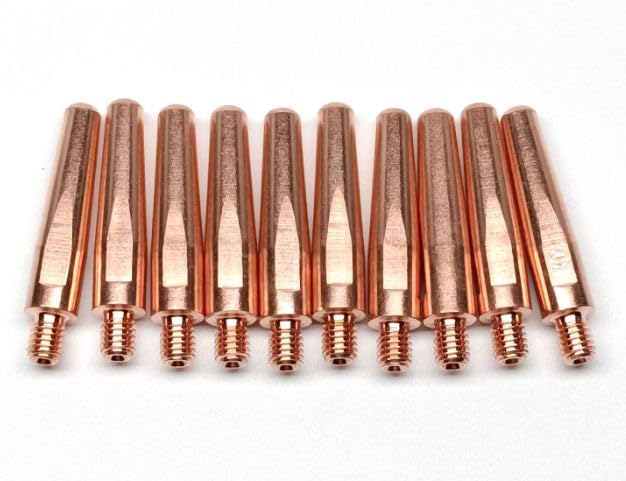 MBI Copper Contact Tips M6*45 * 0.8 for CO2 Welding Torch, Pack of 10