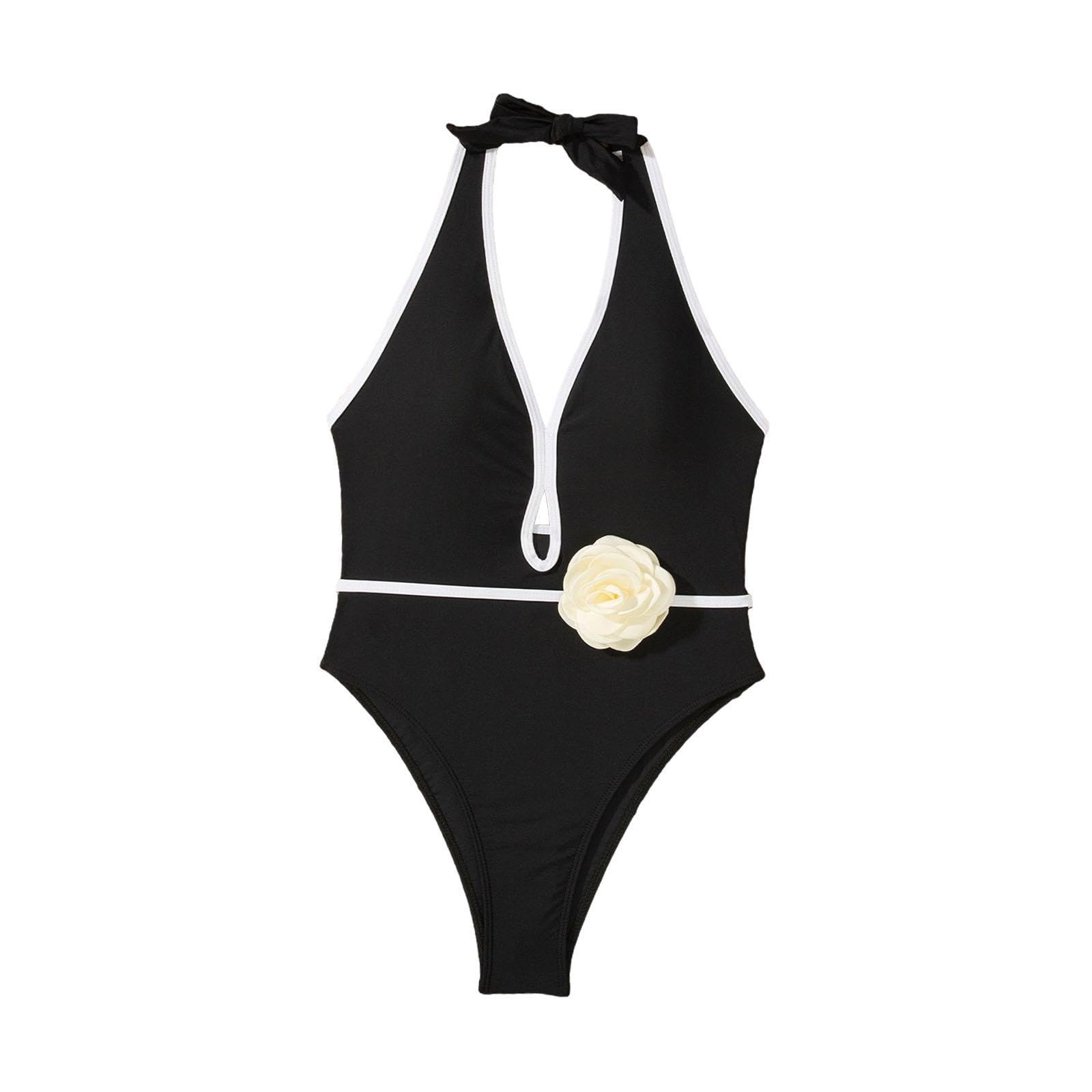 Qianly Damen Badeanzug Badebekleidung Strandkleidung für Reisebereich Sommerfeier Surfen Schwimmbad Pool, L