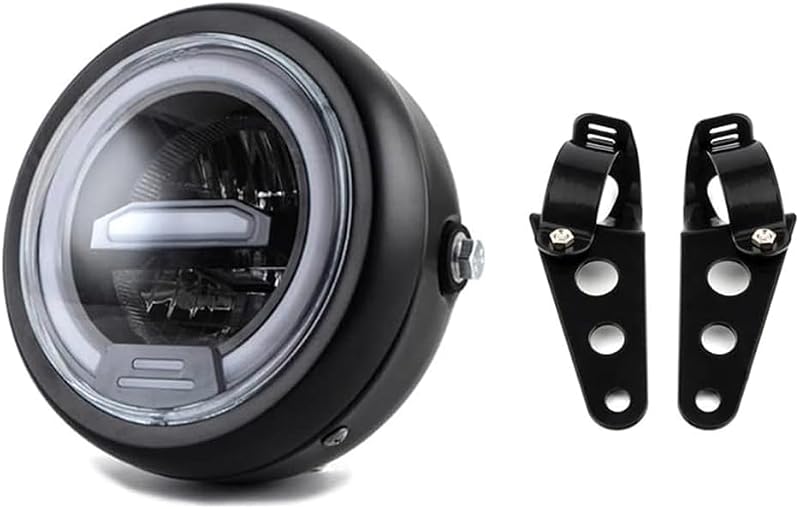 kucehiup 6.5 Inches Round Motorcycle LED Headlight with Brackets Assembly