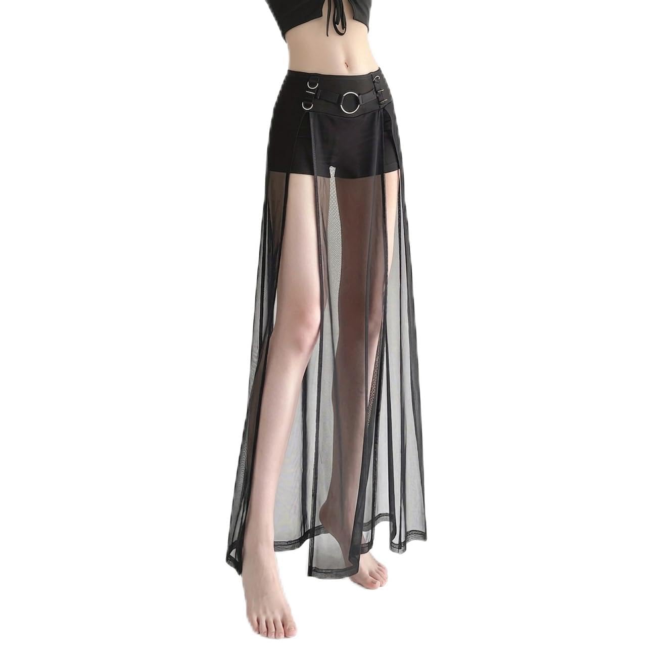 Shorts with Sheer Overlay