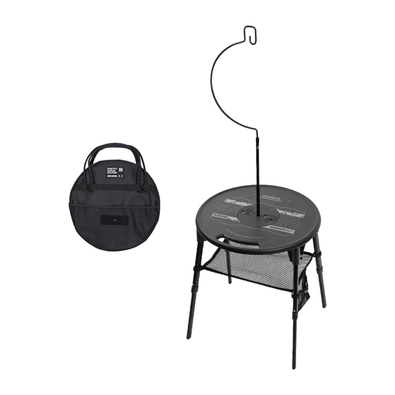 Camping Table with Storage Bag Stable Beach Table for Travel Barbecue Hiking Black | Camping Furniture | Camping & Hiking | Outdoor Sports-picture-10