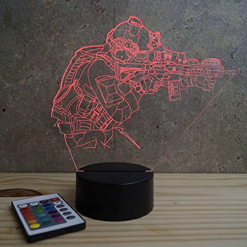 Cadeau personnalisé Lampe 3D Commando veilleuse fabriquée en France