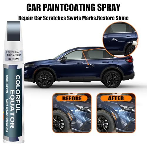 Image of Car Touch Up Paint(B-640M Canyon River Blue Metallic) for Honda | Car Scratch Remover Pen 2-in-1, Automotive Scratch Repair Kit, Quick & Easy Solution to Repair