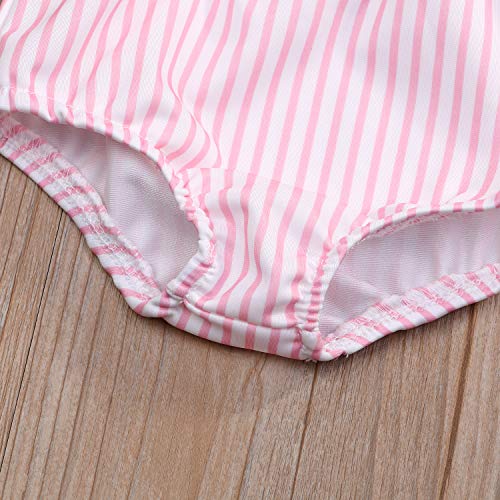 Image of YOUNGER TREE Toddler Baby Girls Summer Swimsuit Sleeveless Striped Swimwear Two-Piece Suit Beach Bikini