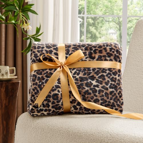 Image of BEDELITE Fleece Blanket for Couch & Bed, Luxury Cheetah Plush Cozy Fuzzy Blanket, Leopard Print Throw 50 inchx 60 inch, Dark Brown