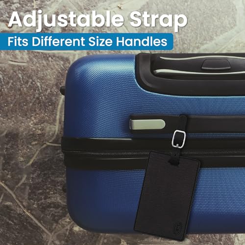 OTM Essentials University of Michigan Faux Leather Luggage Tag, Durable Travel Accessories with Adjustable Strap and ID Card, Classic4