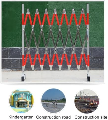 Stainless Steel Expandable Safety Barrier - Portable Retractable Fence for Playground, Park, Hotel, Garage, School, Mall | Durable Metal Barricade (2x0.4x1.2 m) - Child Safety, Easy Setup