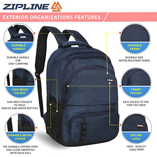 Image of Zipline 35 Ltr, 19 inch Grey Laptop Backpack for Men & Women college girls boys fits 15.6 inch laptop macbook pro /tablet polyester Airline carry-on size