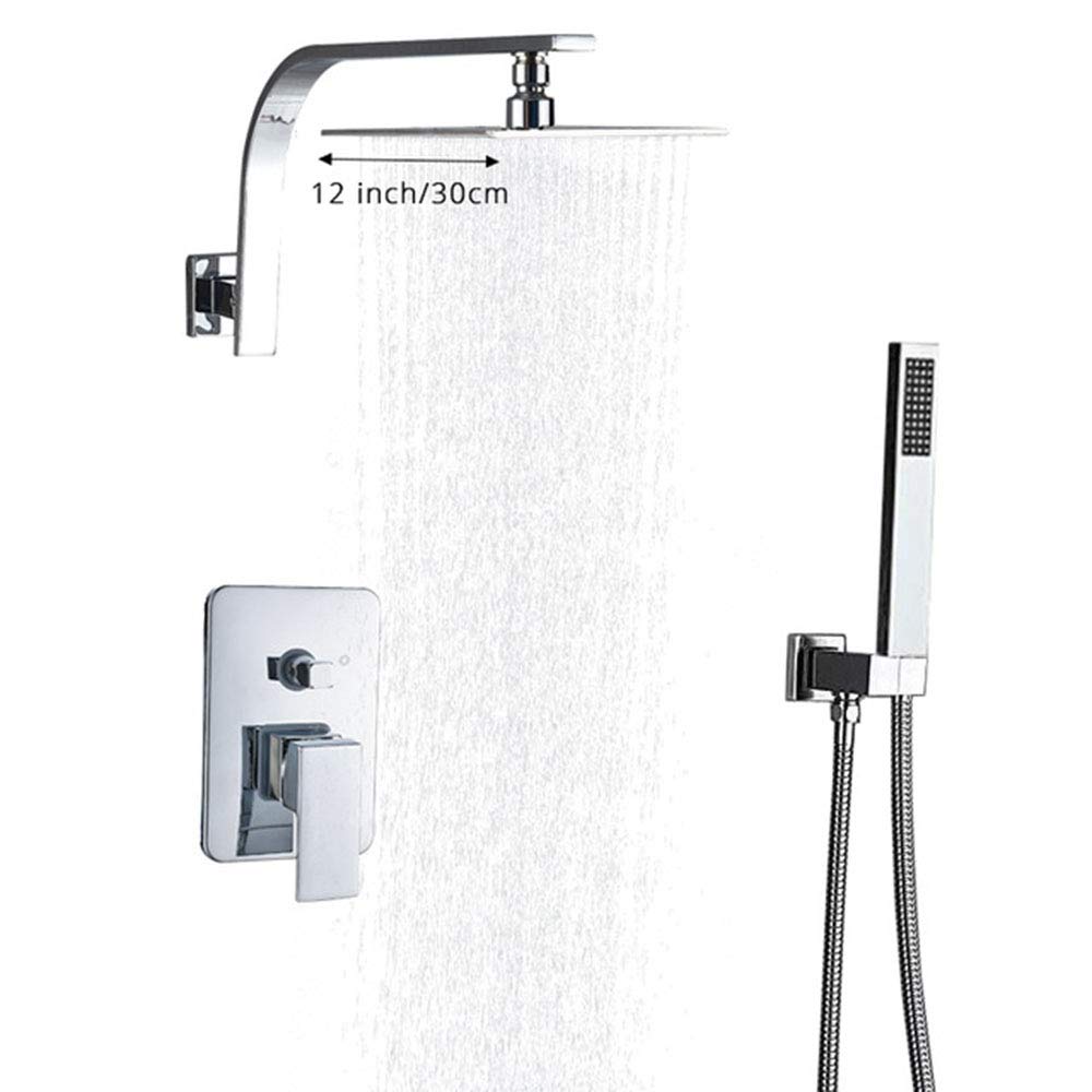 Robinetterie douche encastrée chromée anticalcaire avec pommeau carré 30cm