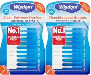 Wisdom Clean Between Fine Blue Brushes - Pack of 2, Total 40