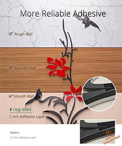 3D Creative Flower Wall Murals For Living Room Bedroom Sofa Backdrop Tv Wall Background, Originality Stickers Gift, Wall Sticker Decor Decals (70(H) X 28(W) Inches) #TOP3