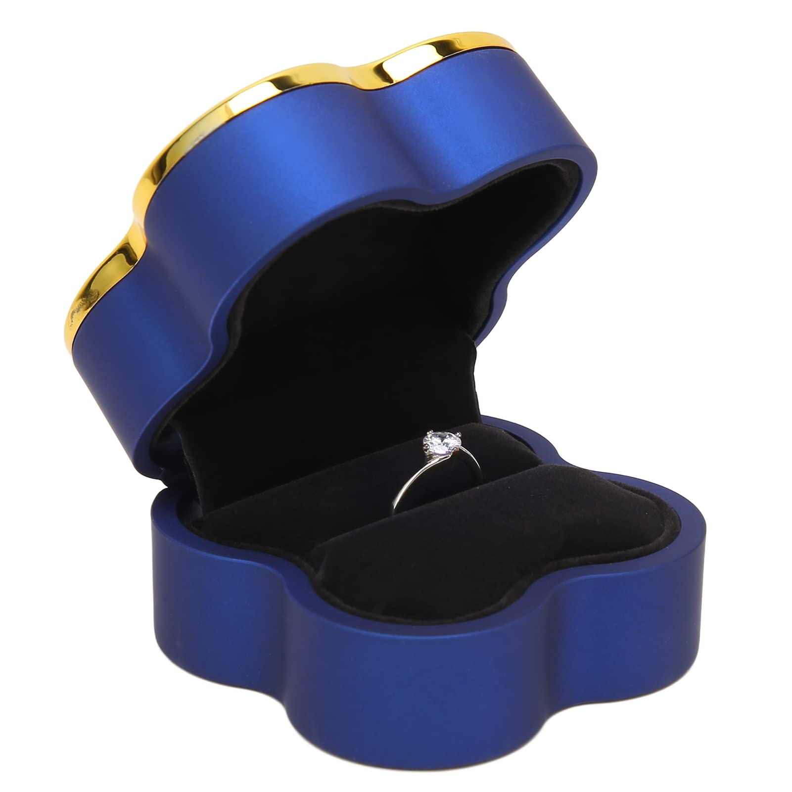 BCJMKDX jewellery storage box, Jewelry Storage Case, women jewellery box,Four Leaf Clover Shaped Ring Box(Royal)