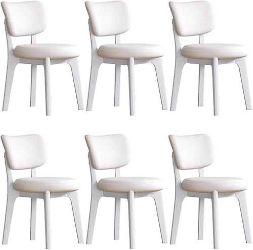 YVYKFZD Juego de sillas de comedor, sillas de cocina sin brazos de madera, silla de comedor con respaldo curvo, silla tapizada de cuero para sala de