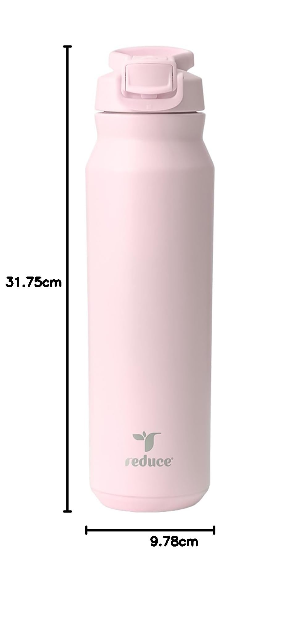 REDUCE Hydrate Pro - Borraccia termica in acciaio inox da 907 ml, con coperchio a ribalta, lavabile in lavastoviglie, senza BPA, sottovuoto a doppia parete, mantiene le bevande fredde per 48 ore,