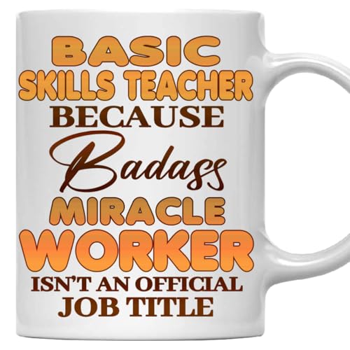 MONIZILUCKY Basic Skills Teacher Mug, Gift For Basic Skills Teacher
