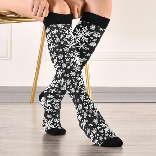 Image of Pigsaly Red White Polka Dot Womens Compression Socks Athletic Tube Sock Knee High Socks Outdoor Sport Socks