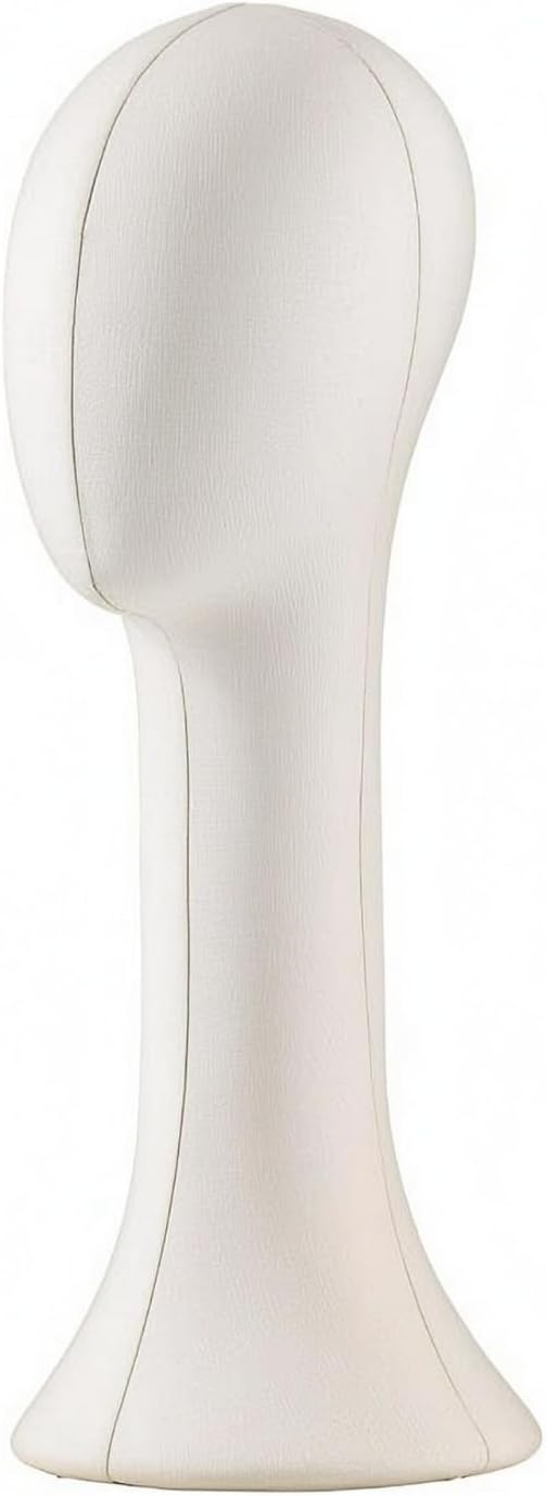 Display Head Stand Mannequin Head Hat Stand Holder Jewelry Holder With Pin Support And Upright Form Suitable for tables personal accessory storage , White , Linen Long Head