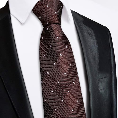 Image of Hi-Tie Zipper Ties for Men Pre-tied Tie Set Lapel Pin Pocket Square and Cufflinks Formal Business Wedding Adjustable Necktie