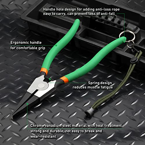 SPEEDWOX Specjalne szczypce do pierścieni blokujących z końcówką kątową, 20 cm, szczypce do demontażu montażu pierścieni blokujących zmiany biegów, sprężynowe szczypce do demontażu montażu pierścieni