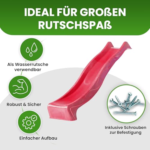 Wellenrutsche Gartenpirat 230 cm rot mit Wasseranschluss für Spielturm