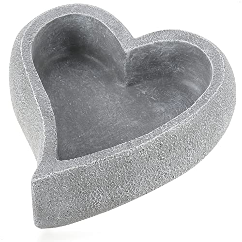 com-four® Deko-Herz zum Bepflanzen - große Pflanzschale als Grabschmuck, für Garten oder Terasse - liebevolle Grabdekoration - Pflanztopf in Herzform als Grabbeigabe (1 Stück - Herz - 34x30cm)