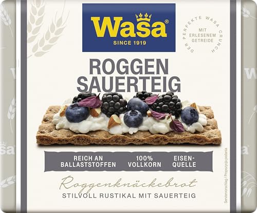 Wasa Knäckebrot Roggen Sauerteig 235g | Langjährige Backtradition, die man schmeckt, 96% Roggenvollkornmehl