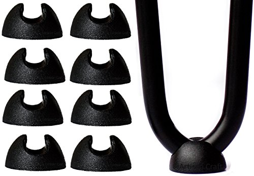Hairpin Leg Protector Feet - Set of 8 - Black - New Tight Fit for 3/8