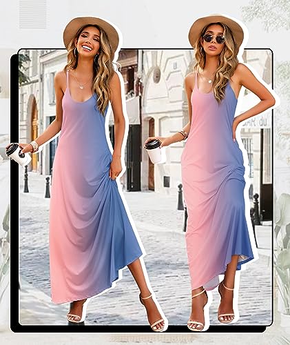 Image of Wolddress Womens Maxi Dress with Pockets 2026 Casual Strap Plus Size Loose Plain Long Office Summer Beach Travel Dresses S-5X