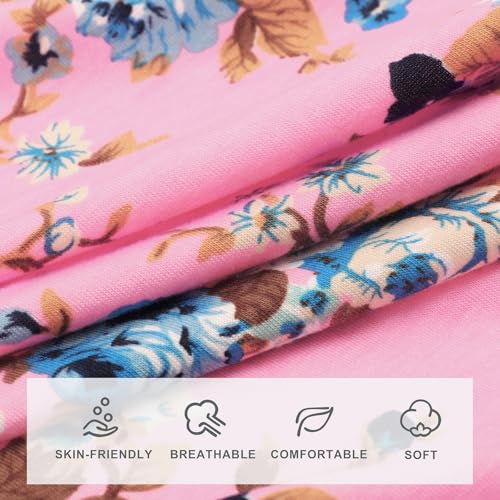 Image of DRESHOW BQUBO Baby Girl Newborn Receiving Blanket with Bow Hat Headband Wooden Birth Announcement Card Set Baby Floral Print Nursery Swaddle Wrap