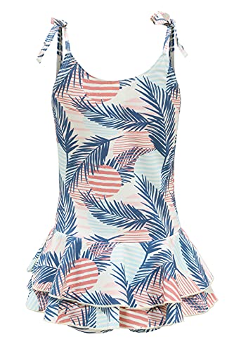 Aisyee Big Girls One Piece Swimsuits Bathing Suit For Kids Hawaiian Swimwear With Skirt Swim Tropical Palm Size 12/10-12 #TOP1