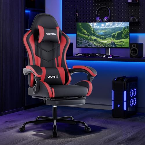 WOTSTA Gaming Stuhl Computerstuhl Ergonomischer Gaming Chair mit Fußstütze – Ansicht 3