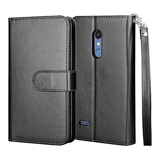 Njjex Lg K10 2018/ Lg K30 Wallet Case, Lg Premier Pro Lte/Xpression Plus/K30 Plus/Harmony 2/Lg Phoenix Plus Case, Pu Leather [9 Card Slots] Id Credit Kickstand Detachable Magnetic Flip Cover - Black #TOP6