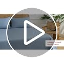 Image of Marrow Lane 400 TC Soft Air Cotton Double Bedsheet | Rose Mist | Flatsheet with 2 Pillow Covers | Solid Textured Weave (228.6 x 254 cm, Slate Blue)