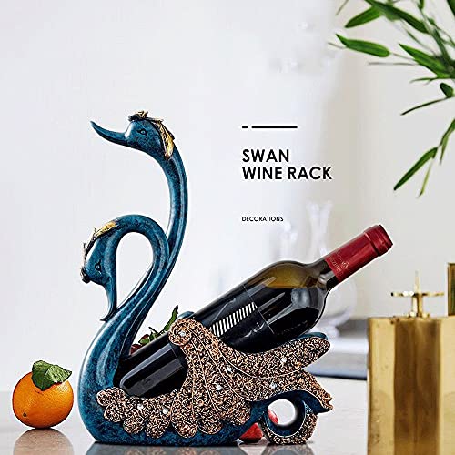Soporte para botellas de vino de resina ecológica azul miniatura 2