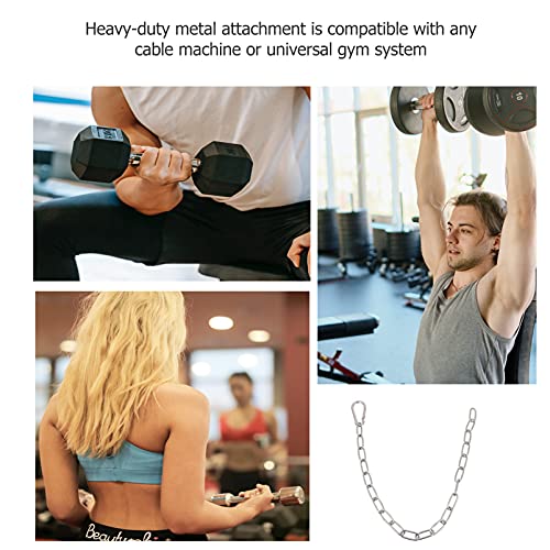 CLISPEED Fitness Chain 23.5in Stainless Steel Chain, Silver - Image 3